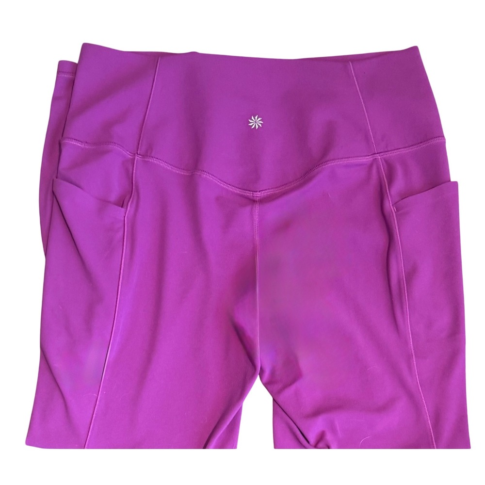 Athleta Salutation Stash Tight Magenta Purple High Rise Leggings Women Large 25" - Picture 4 of 7